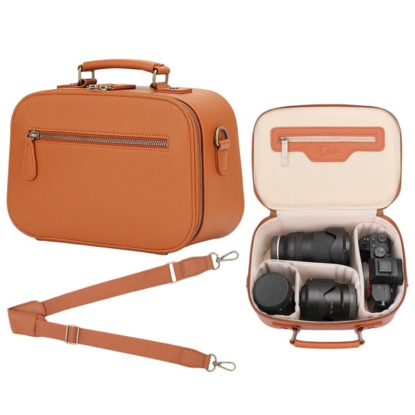 Divvia Camera Sling Bag, Waterproof PU Leather Crossbody Camere Bag