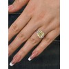 Effinny 4.5CT Simulated Canary Yellow Diamond Engagement Ring,Asscher Cut 3