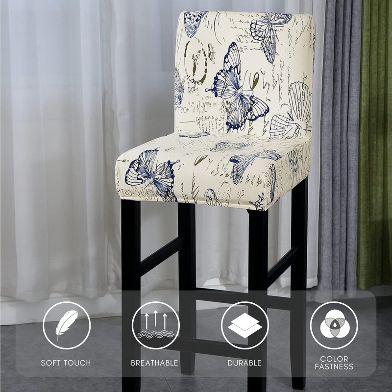 SearchI Bar Stool Covers Set of 4, Stretch Washable Barstool