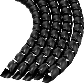 Flutesan Dog and Cat Cord Protector 0.4 Inch Cord Covers for Pets No Chew Spiral Cable Protector Wire Covers for Cords, 5 Pcs/Pack(49.2 ft,Black)