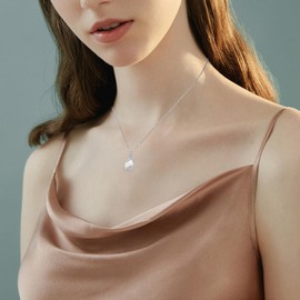 JFASHOP Urn Necklace for Ashes 925 Sterling Silver Opal Chain Memorial Cremation for Women Locket Pendant Ash Keepsake Gift, Sterling Silver, Moonstone