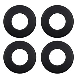 Risbay 4 Pcs Wall Split Flange,64mm Pipe Cover Decoration, ABS Round Escutcheon Plate Wall-Mounted Self-Adhesive Water Pipe Cover,Water Pipe Faucet Decoration Accessories,Black