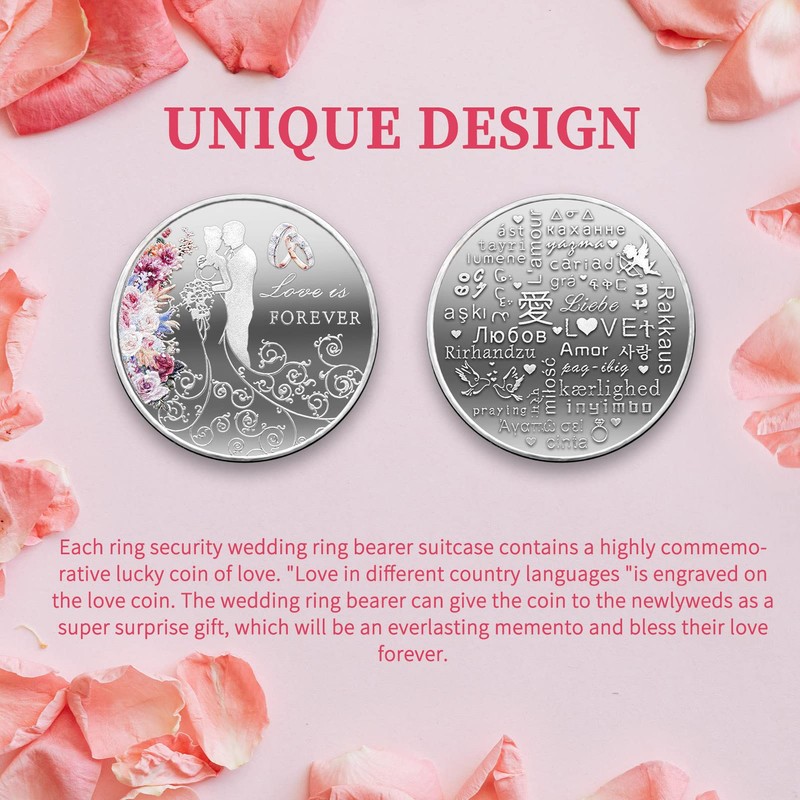 CHIMUYU Ring Security Wedding Ring Bearer Gifts Suitcase Box Set