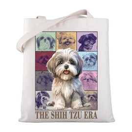 MYSOMY Shih Tzu Gift The Shih Tzu Era Tote Bag Shih Tzu Lover Shoulder Bag Shih Tzu Owner Reusable Handbag Shih Tzu Mom Gift (Shih Tzu TB)