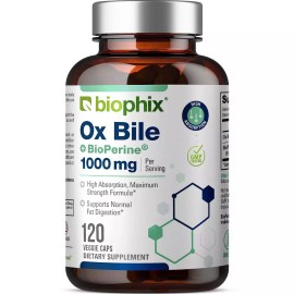 biophix Ox Bile 1000 mg with BioPerine 120 Veggie Capsules