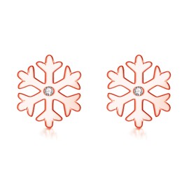 Deyanse Silver Christmas Earrings for Women, 925 Sterling Silver Snowflake Stud Earrings with Pearl Zirconia, Hypoallergenic Earrings Studs with Gift Box, Earrings Gift for Christmas, Winter, Cubic