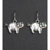"Handmade" Pig Charm Earrings 925 sterling silver hooks pewter 1"