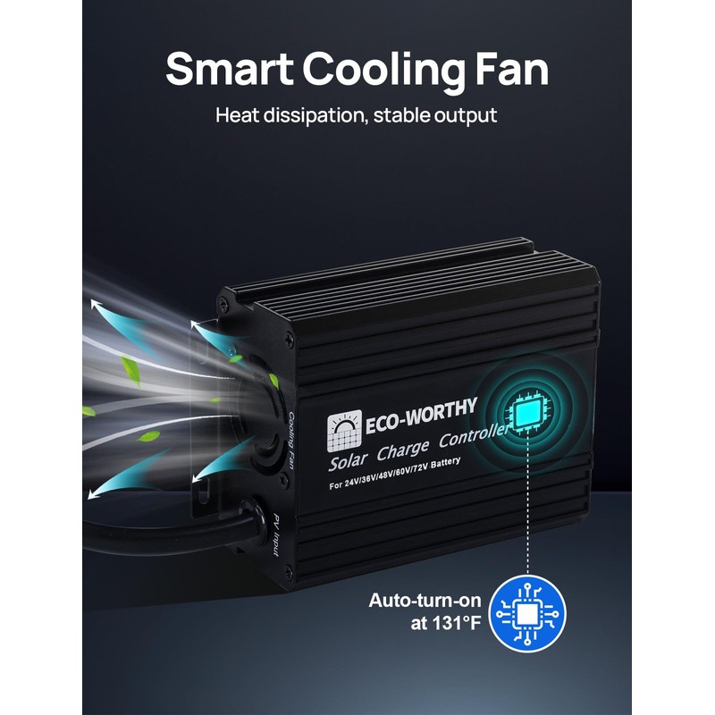 ECO-WORTHY 12A Boost MPPT Solar Charge Controller Solar Panel Regulator