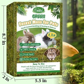 Halatool 25QT Hamster Moss for Bedding Nesting Hideout, 100% Natural Moss for Rabbits Squirrels Hamsters Guinea Pigs, Small Animals Cage Accessories Terrariums Reptiles Plants