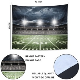 Emvency Tapestry Stadium Football Satdium Field Light Night Soccer Turf Home Decor Wall Hanging for Living Room Bedroom Dorm 30x40 Inches