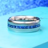 King Will 8mm Silver Titanium Wedding Ring for Men Blue