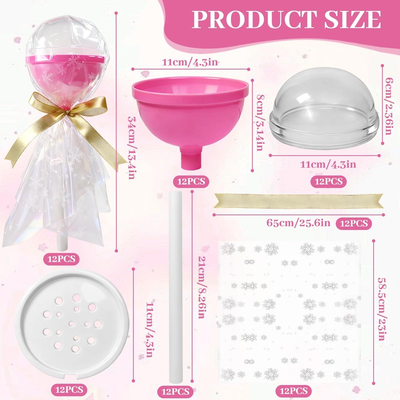 LILIDASO Empty Giant Plastic Lollipop Container,12 PCS Party Favor Container,
