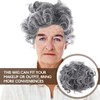 Kisangel Fluffy Grey Wig Old Lady Wig Costume Women Curly