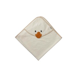 Edda Lou Hooded Bath Towel 100 x 100 cm with Contour Embroidery Duck Head Edda Lou and Attached Beak