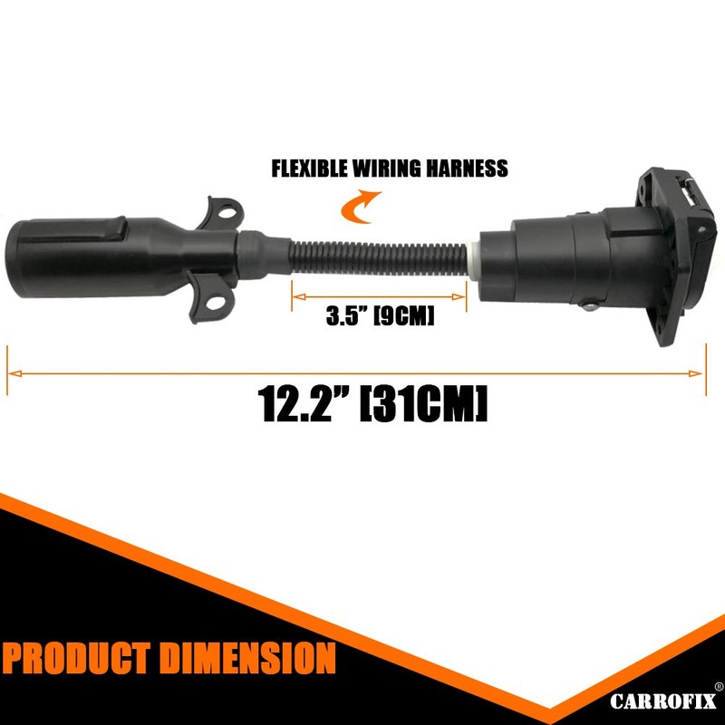 CARROFIX Adaptador de cableado de 7 pines redondo a 7