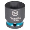 Makita E-16209 Impact Black Impact Socket 1/2" SW24 Short, Chrome-Molybdenum,
