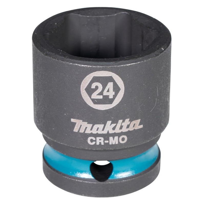 Makita E-16209 Impact Black Impact Socket 1/2" SW24 Short, Chrome-Molybdenum,