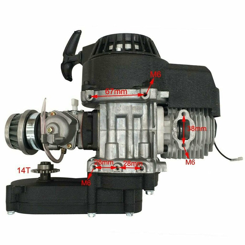 49cc 2 Stroke Mini Engine Motor Kit, Air-Cooled Racing Engine