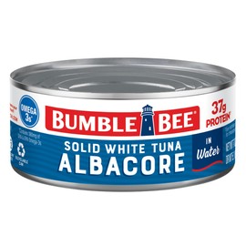 Bumble Bee Solid White Albacore Tuna in Water, 7 oz Can - Wild Caught Tuna - 37g Protein per Serving, High in Omega-3s - Non-GMO Project Verified, Gluten Free, Kosher