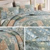 Quilts Queen Size-3 Pieces Soft Queen Bedspread Floral Patchwork Quilt