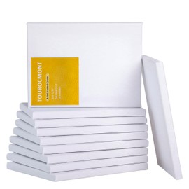 Set of 10 Canvas 13 x 18 cm Stretched Stretcher Frames Made of 100% Cotton 380 g/m² Canvas for Painting 100% Acid-Free White Primed for Acrylic Paint, Oil Paint, Gouache, Watercolour