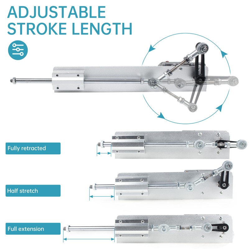 YIDOFENG Reciprocating Cycle Linear Actuator Stroke 2cm-8cm, DC 24V 120RPM,Adjustable
