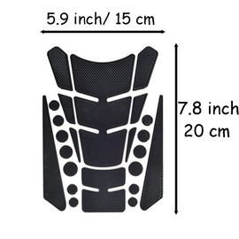 1 Set Black Universal 3D Motorcycle Gas Tank Sticker, Fuel Tank Protector Decal Pad Self-adhesive and Waterproof