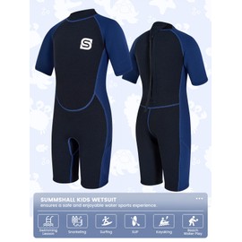 Summshall Kids Wetsuit for Boys & Girls, 2.5mm Neoprene Wetusits with UV50+ Protection – Keep Warm, Soft & Stretchy Wet Suit for Swimming, Snorkeling & Surfing