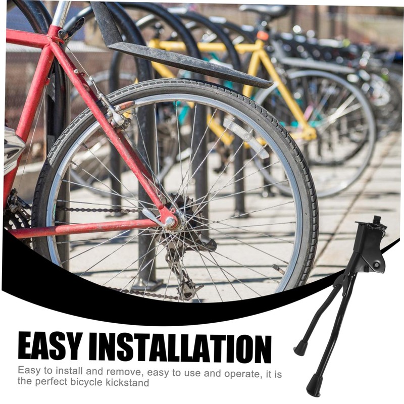 GRIRIW 1pc Double Leg Kickstand for Mountain Bikes Black Parking