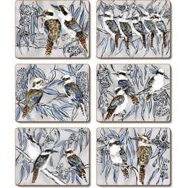 Cinnamon Kookaburra Laugh Coasters 6 Pieces Set
