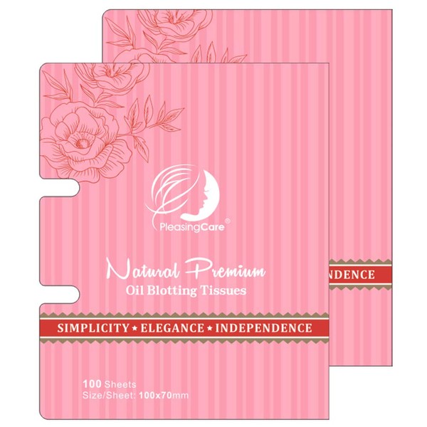 Natural Oil Absorbent Face Tissues - Erasing Oil Paper (Rose, Pack of 2)