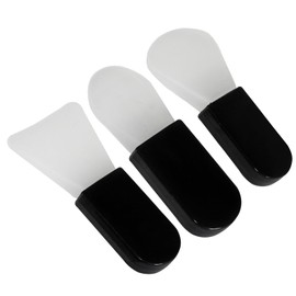 Coufce 3PCS Face Mask Applicator Brushes Black Soft Silicone Makeup Spatula Set for Facial Mud, Cosmetic Mask, Eye Mask, Body Lotion, Serum