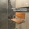 20 Inch Folding Teak Shower Bench - Wall Mounted Space-Saving