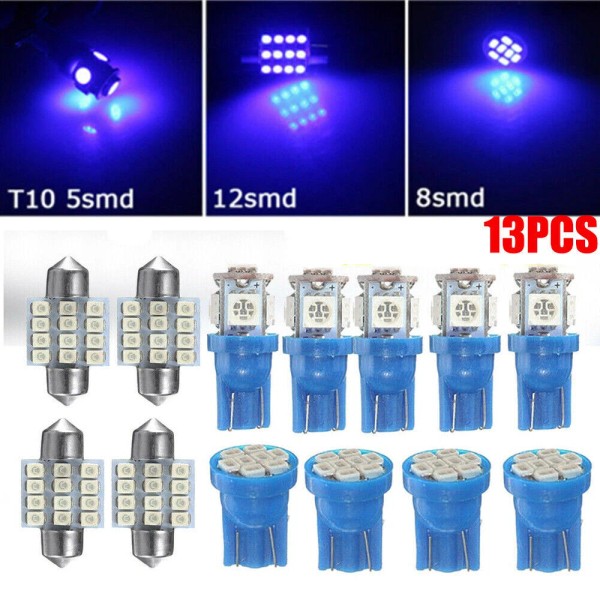 SHENKENUO 13x Super Blue LED Lights Interior Package Kit For