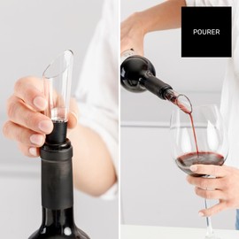 Taurus - Cavatappi Elettrico Professionale Wine Up + Ricaricabile | Apre in 6-8 s | Luce LED | Accessori: tagliacapsule, Decanter, Tappo Pompa a Vuoto, Base, Cavo USB