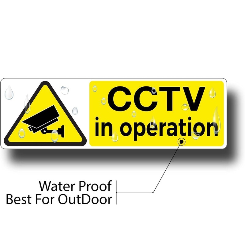 5 Pack stcky CCTV in Operations, Stickers for Windows Yellow