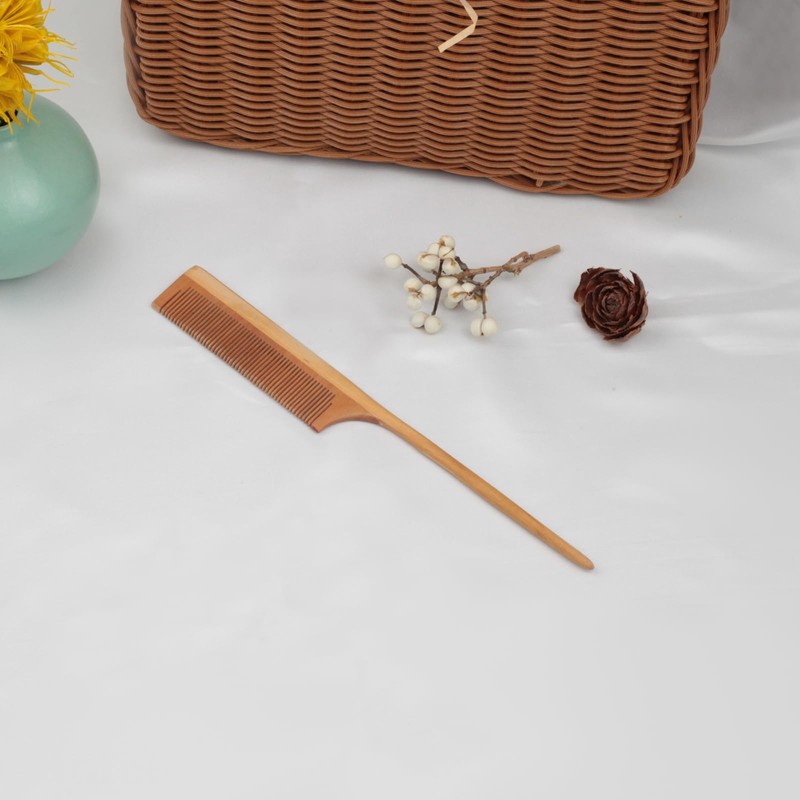 Rat Tail Wooden Comb for Daily Grooming and Styling, Unisex
