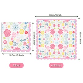 OXYLIPO 120Pcs Floral Paper Napkins Floral Guest Paper Napkins Floral Guest Spring Flower Disposable Hand Towels for Bathroom Weddings Baby Birthday Dinner Cocktail 6