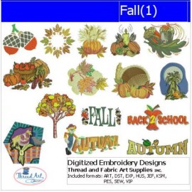 ThreadArt Embroidery Design Set - Fall(1) - 15 Designs - 9 Formats - USB Stick