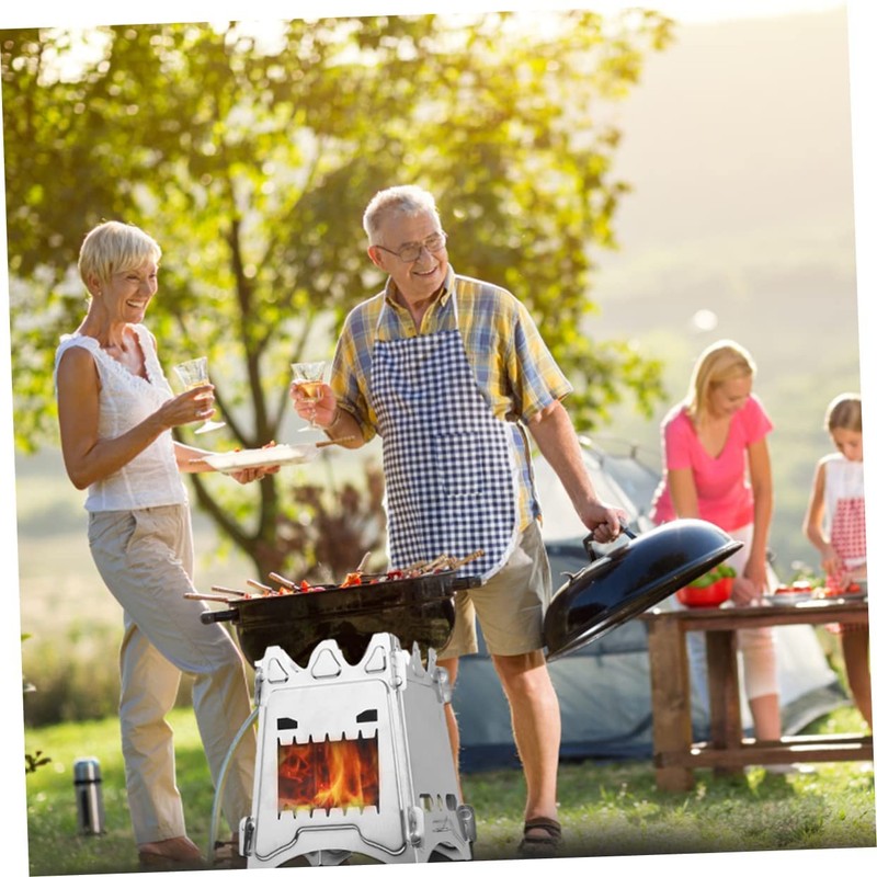 Portable Folding Wood Burning Camping Stove - Lightweight Backpacking Stove