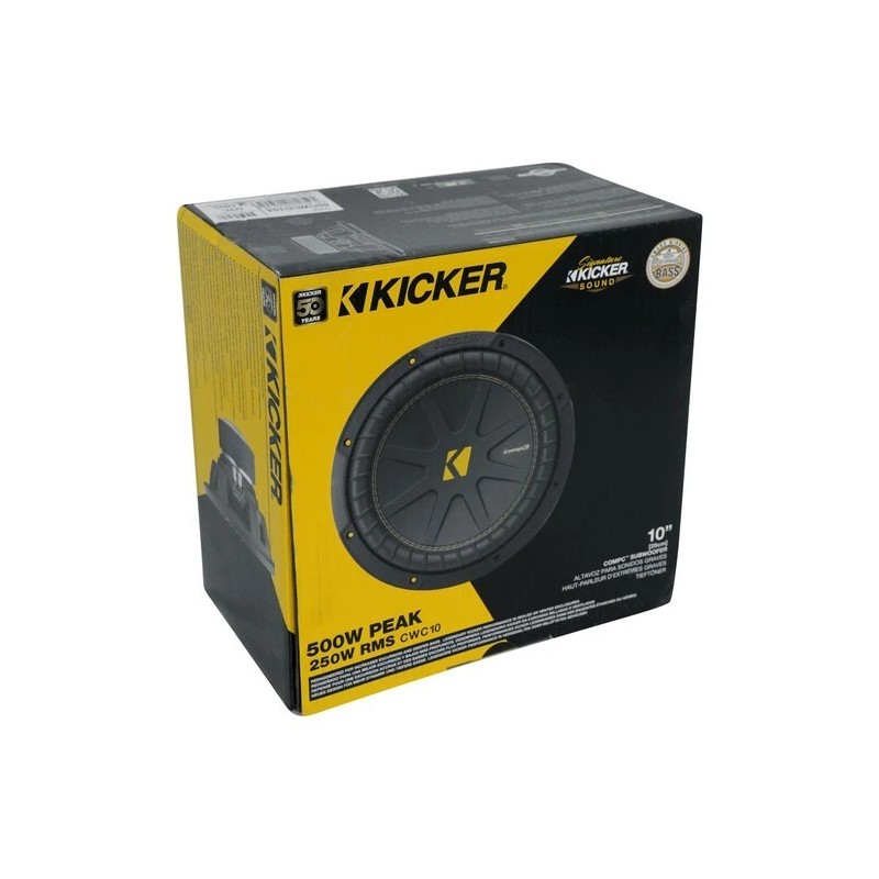 KICKER 50CWCS104 COMPC 10" SINGLE VOICE COIL 4-OHM SUBWOOFER **NEW**