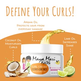 Maya Mari - Kids Curl Cream With Coconut Oil, Curly Hair Cream, Coconut and Lime Twist, 12 oz