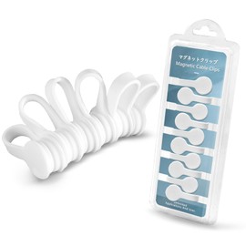 Xuuza Silicone Magnetic Cable Ties, Reusable Cord Ties Twist Ties Wire Management For USB Charging Wires, Light Duty Cables Organizer, Fridge Magnets, Storage Or Travel (10-Pack, White)