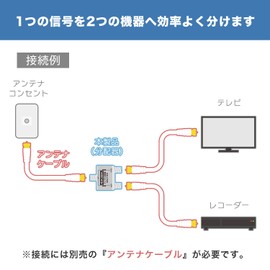 Horic Antenna Distributor, AP-663SV (4K8K Broadcasting (3224MHz)/BS/CS/Terrestrial Digit/CATV Compatible), White, 2 Splitter Unit Only