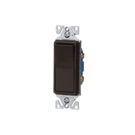 EATON Wiring 7501B 15-Amp 120/277-volt Standard Grade Single Pole Decorator Switch with Back, Push and Side Wiring, Brown