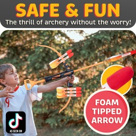 Bow and Arrow Outdoor Archery Shooting Toy for Boys and Girls Ages 4-12, Safe Foam Crossbow Set for Kids 6-12, Fun Outdoor Games for Boys Age 8-12 Birthday, Beginner Archery Kit