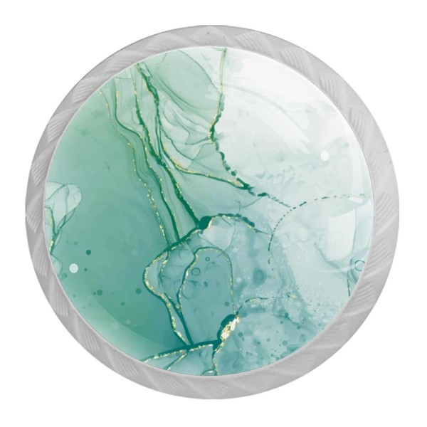 LRCCJS Cyan Mint Liquid Marble Watercolor Teal Turquoise 4 Pcs