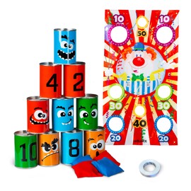 New-Bounce Bean Bag Can Toss Games - Carnival Outdoor Games for Kids and Adults - 2 in 1 Family Party Game Set