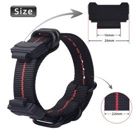 Nylon Strap Replacement Watch Bands Compatible with Casio Watch Model GA-100 / GA-110 / GA-100C / GA-300 / GA-120 / GA-200/ DW-5600/DW-5610/DW-5305/DW-6900/GW-6900 (Black&Red)