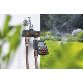 Gardena (38193 Two-Way Garden Hose Splitter with Flow Control Valves and Quick Connect Fittings. Connect 2 waterHoses to 1 Tap with Easy Connector Ports.